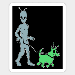 Alien walking his dog Magnet